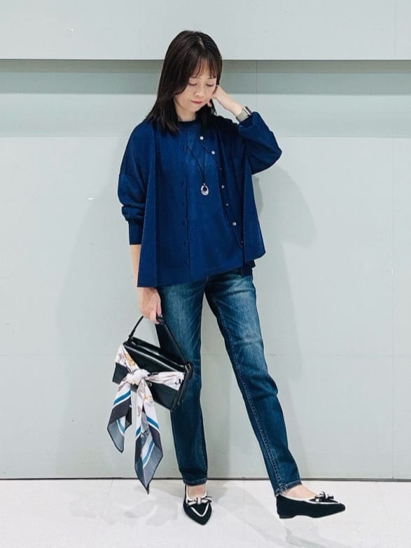 makiさんの「UNTITLED｜【前後2WAY/アンサンブル可/ゆったり】シアーカーディガン」を使ったコーディネート