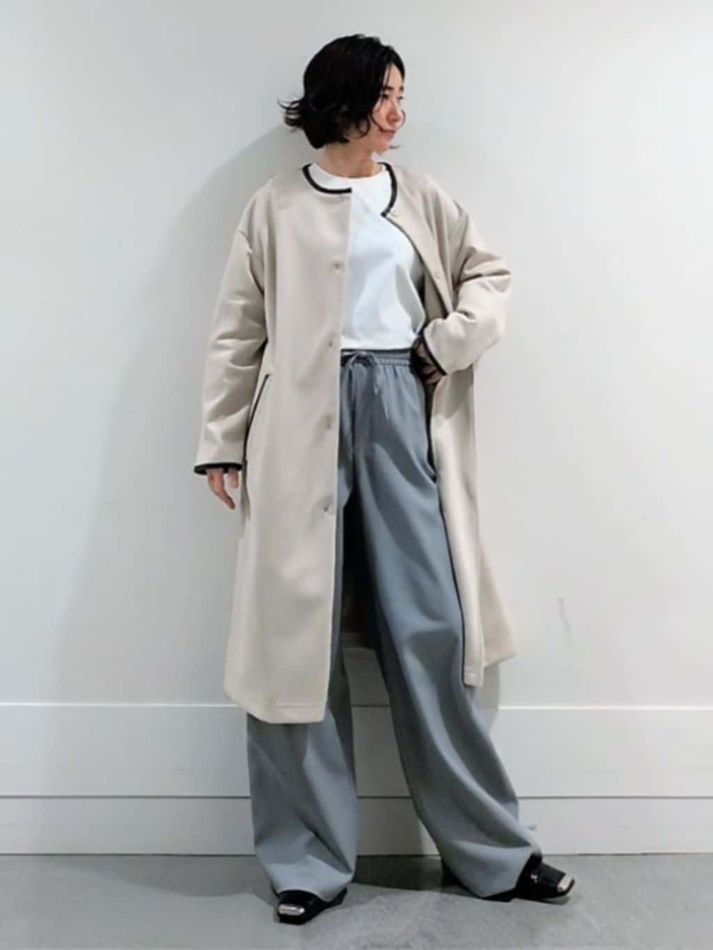 ミズタさんの「UNTITLED｜【丸首/Tシャツ風/短丈】シャギースリーブ ポンチカットソー」を使ったコーディネート