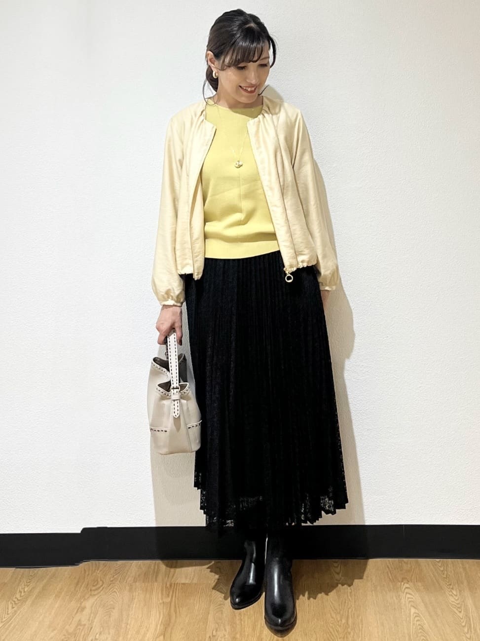 ayaさんの「Reflect｜【選べる6色／長く着られる◎】ボートネックニット」を使ったコーディネート