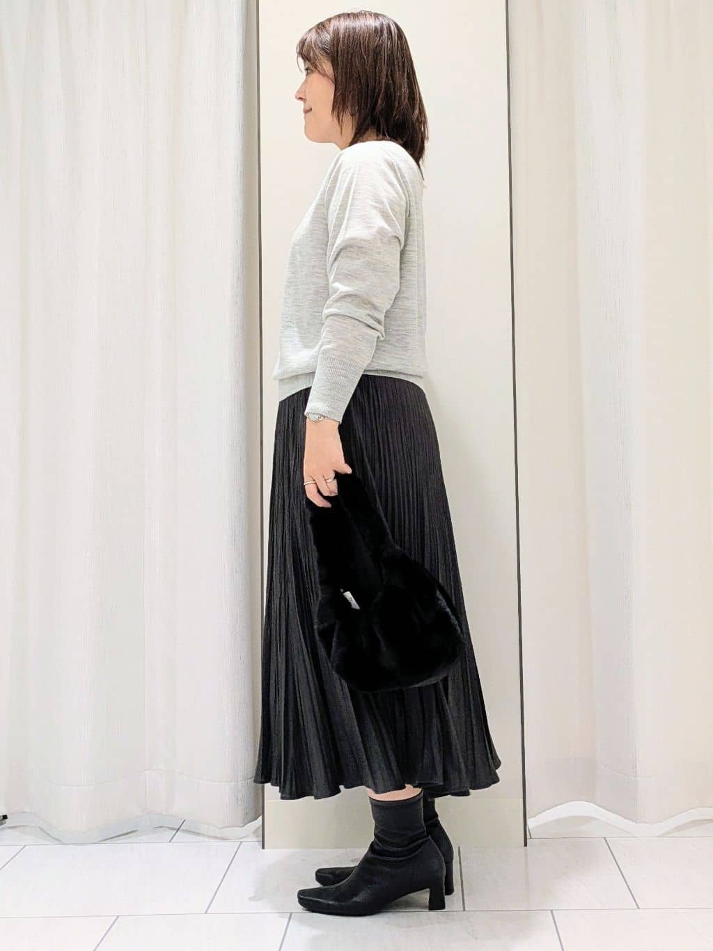 Onumaさんの「UNTITLED｜【アンサンブル可/洗える/ボタンなし】シルクウールカシミヤ 着流しカーディガン」を使ったコーディネート