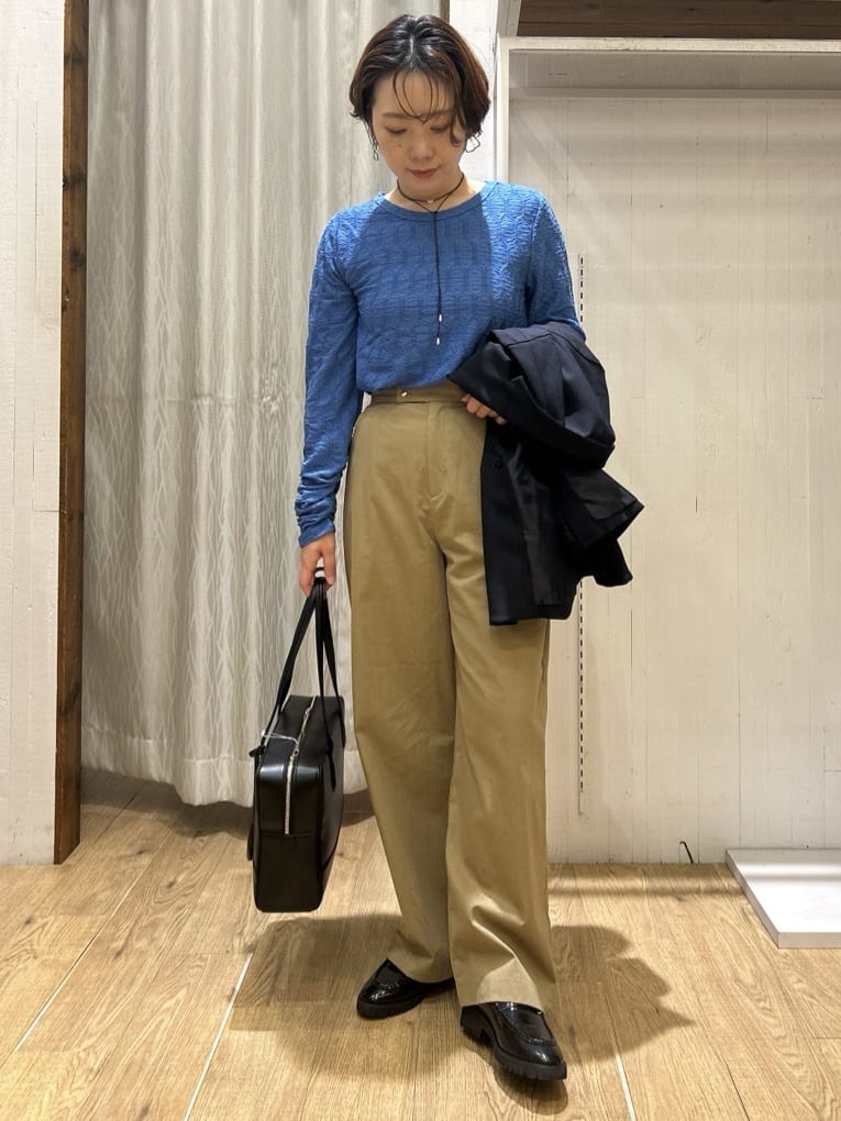 ga_riさんの「THE SHOP TK｜【今羽織るなら】ダブルブレストジャケット【セットアップ可/洗える】」を使ったコーディネート