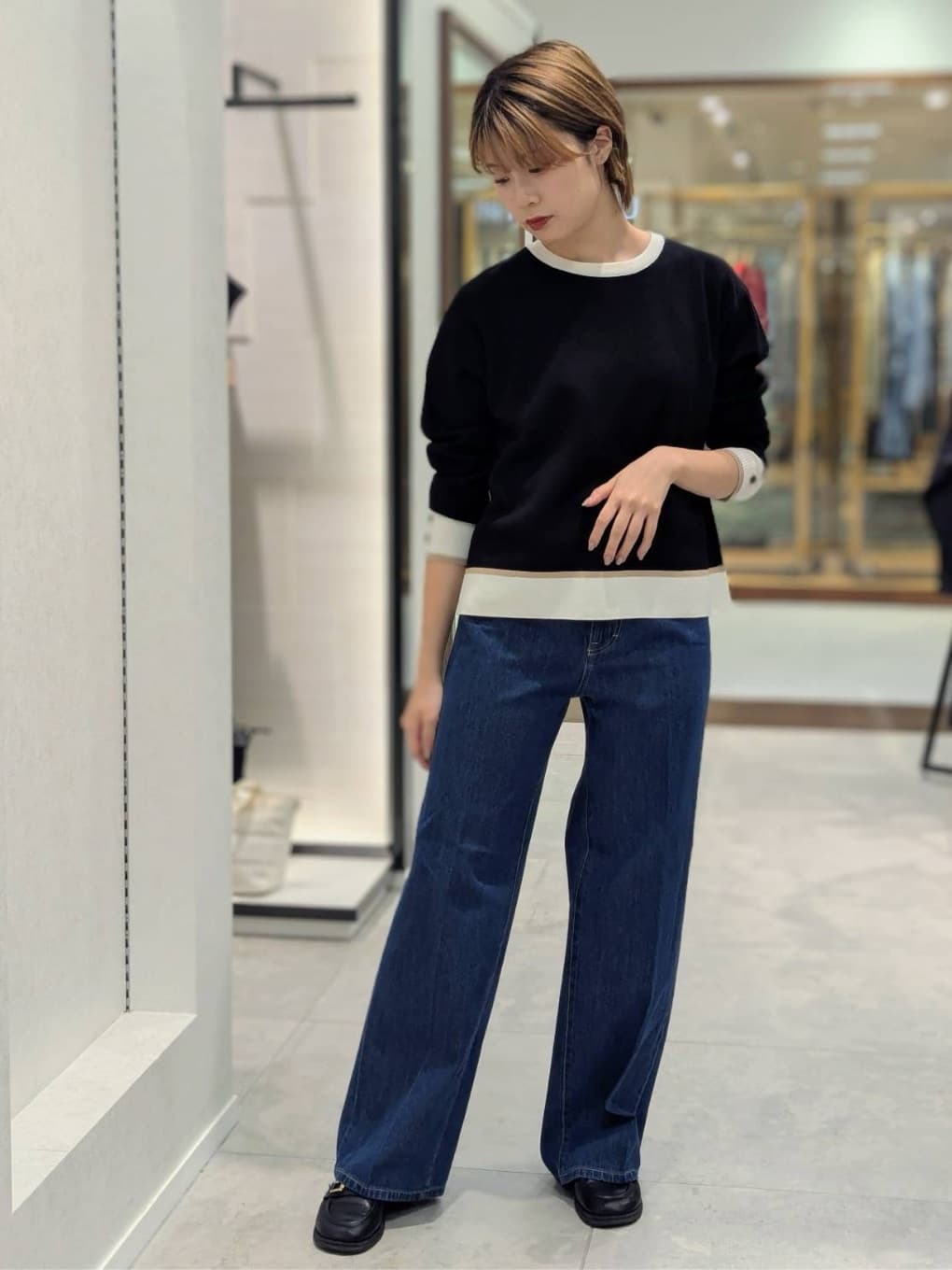 nonoさんの「UNTITLED｜【アンサンブル可/洗える】ウールミラノリブニット」を使ったコーディネート