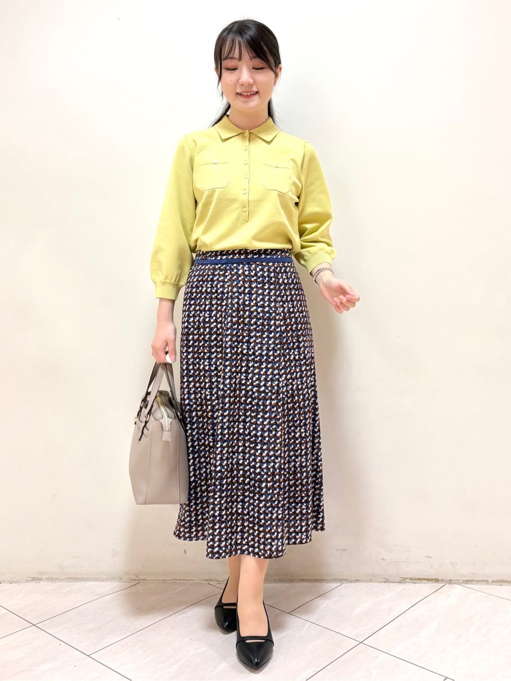 mikiさんの「Reflect｜【透けにくい◎】衿付き七分袖ニット」を使ったコーディネート