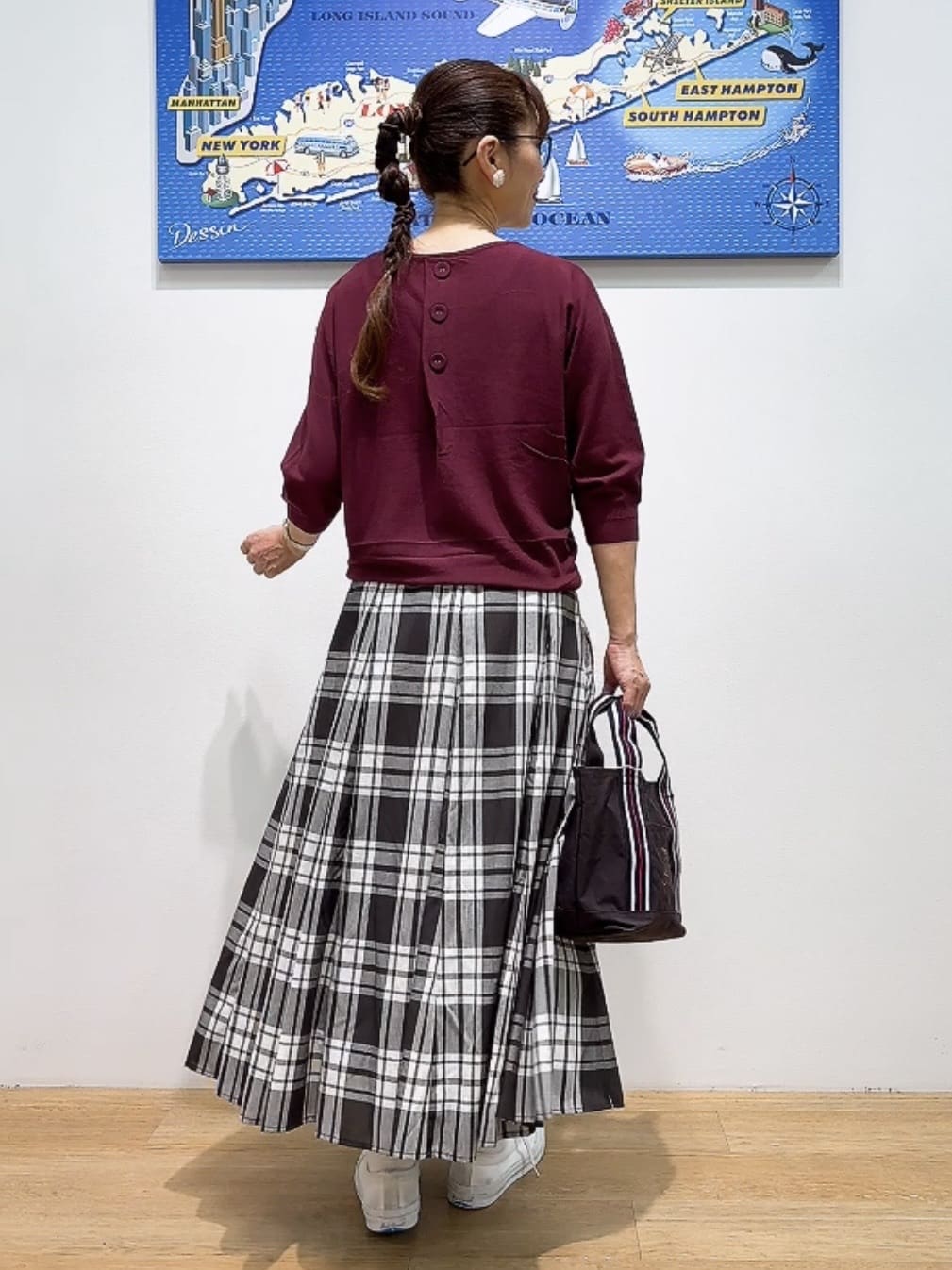 Yasucoさんの「Dessin｜【洗える】後ろボタンニットプルオーバー七分袖」を使ったコーディネート