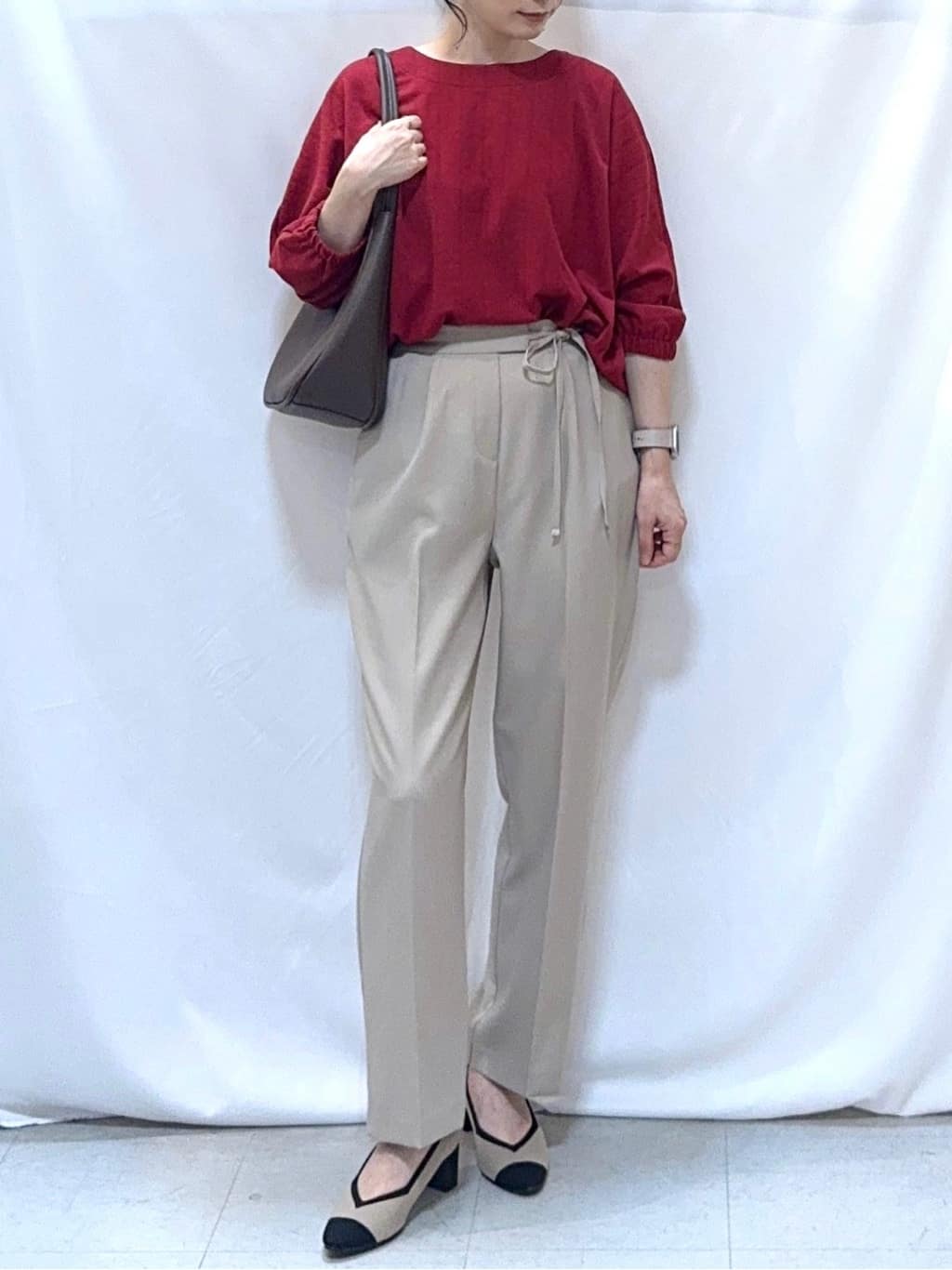 𝐇𝐢𝐫𝐨𝐦𝐢さんの「SHOO･LA･RUE｜【S-LL/7分袖】ゆるシルエットが心地よい ドルマントップス」を使ったコーディネート