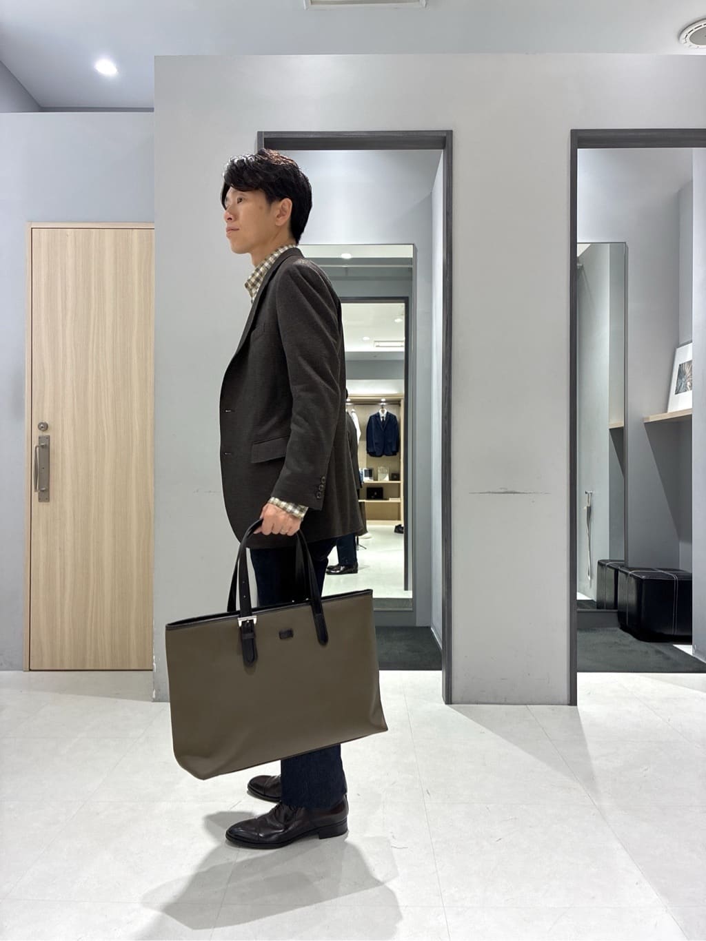 わいずみさんの「TAKEO KIKUCHI｜【None Of Stress】アクティブジャージ 千鳥 ジャケット」を使ったコーディネート