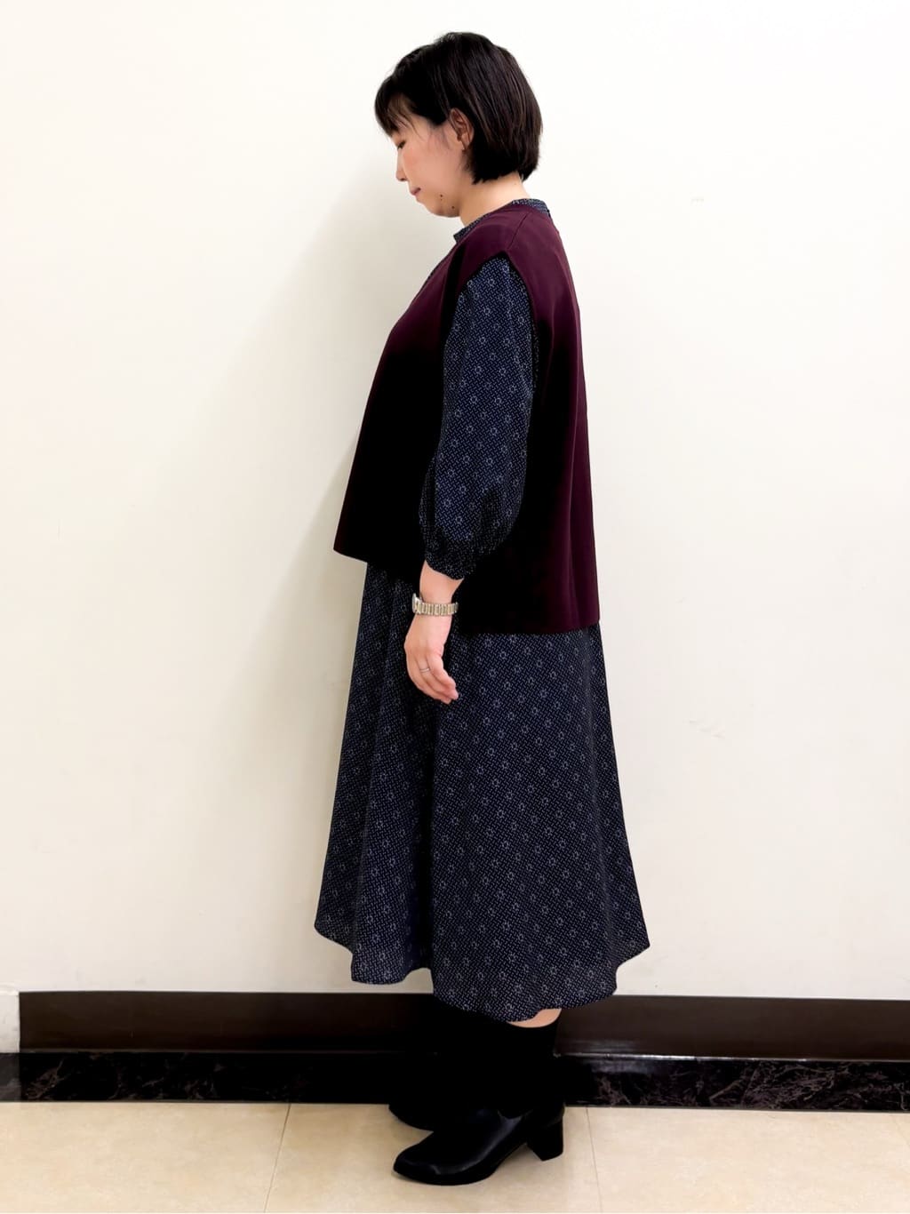 ミヨさんの「Reflect｜【きちんと見え／通勤／セレモニーにおすすめ◎】ドット&times;ダイヤ柄ワンピース」を使ったコーディネート