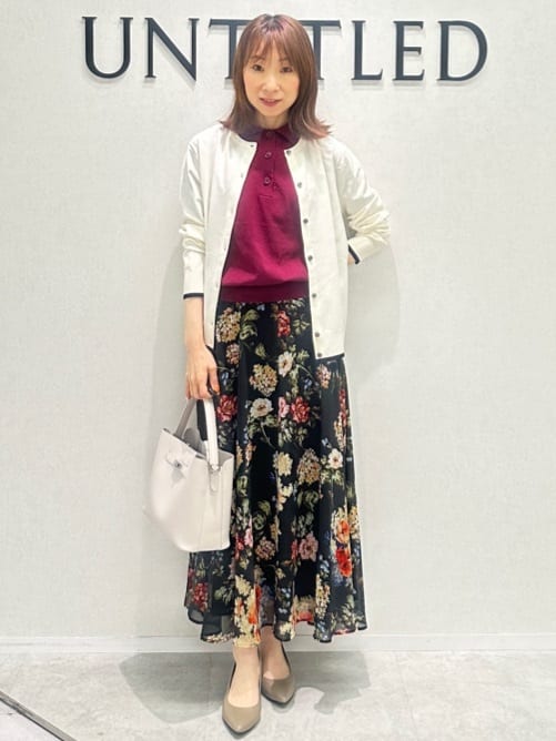 Miwaさんの「UNTITLED｜【アンサンブル可/薄手】ベーシッククルーネックカーディガン」を使ったコーディネート