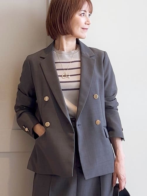 yamakoさんの「grove｜【カセット服】ダブルブレストテーラードジャケット」を使ったコーディネート