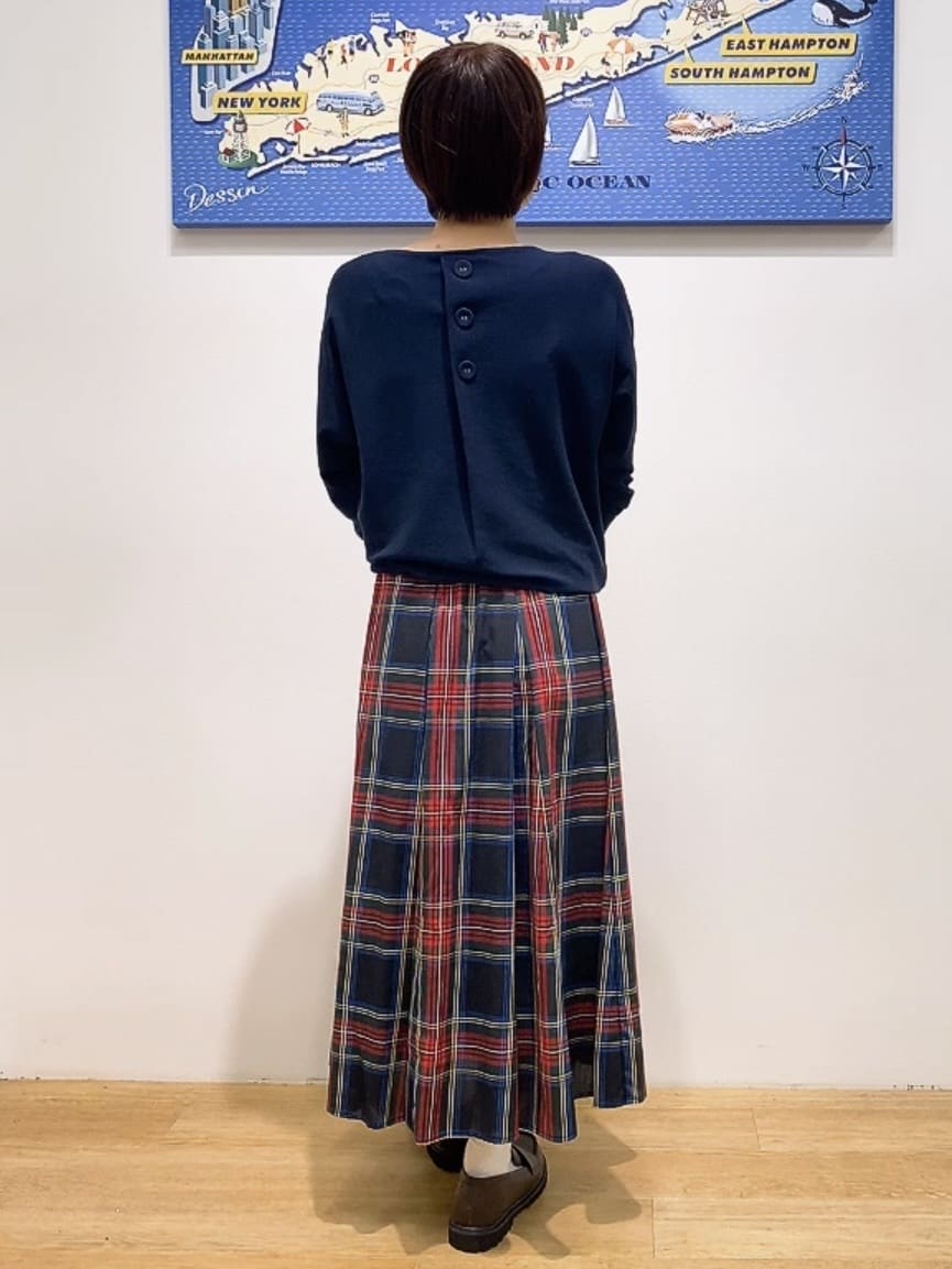 Hamaさんの「Dessin｜【洗える】後ろボタンニットプルオーバー七分袖」を使ったコーディネート