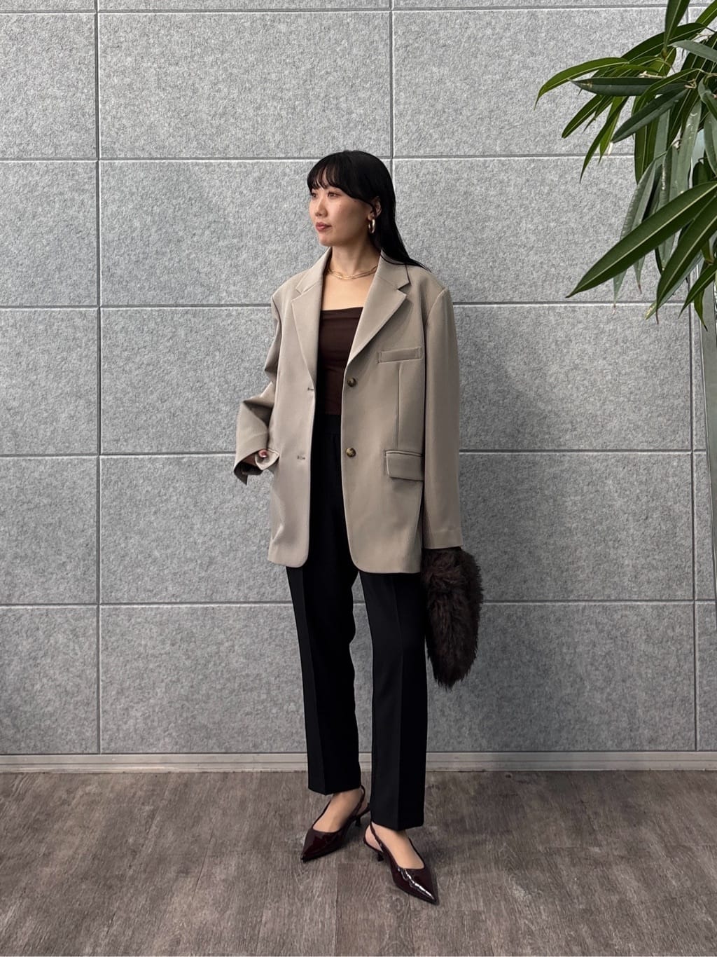 rinaさんの「INDIVI｜ダブルクロスオーバージャケット」を使ったコーディネート