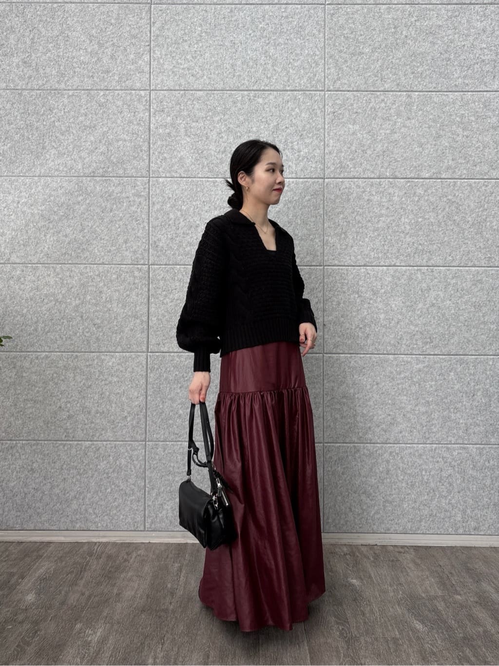ひなさんの「INDIVI｜スキッパーフォルムニット」を使ったコーディネート