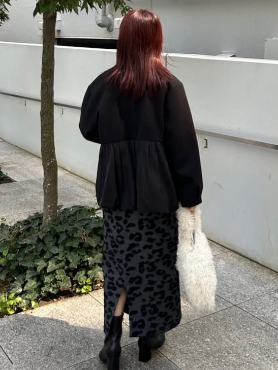 RINAさんの「OPAQUE.CLIP｜ウールライクペプラムドッキングアウター【洗濯機洗い可】」を使ったコーディネート