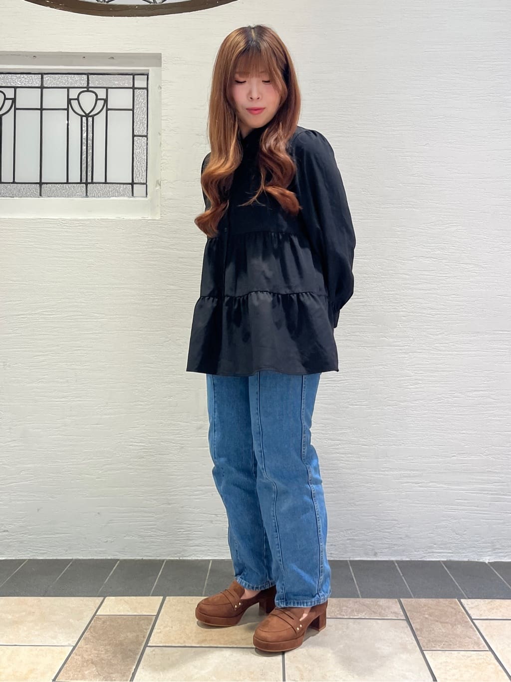 Nさんの「ESPERANZA｜ヒールアップローファー」を使ったコーディネート