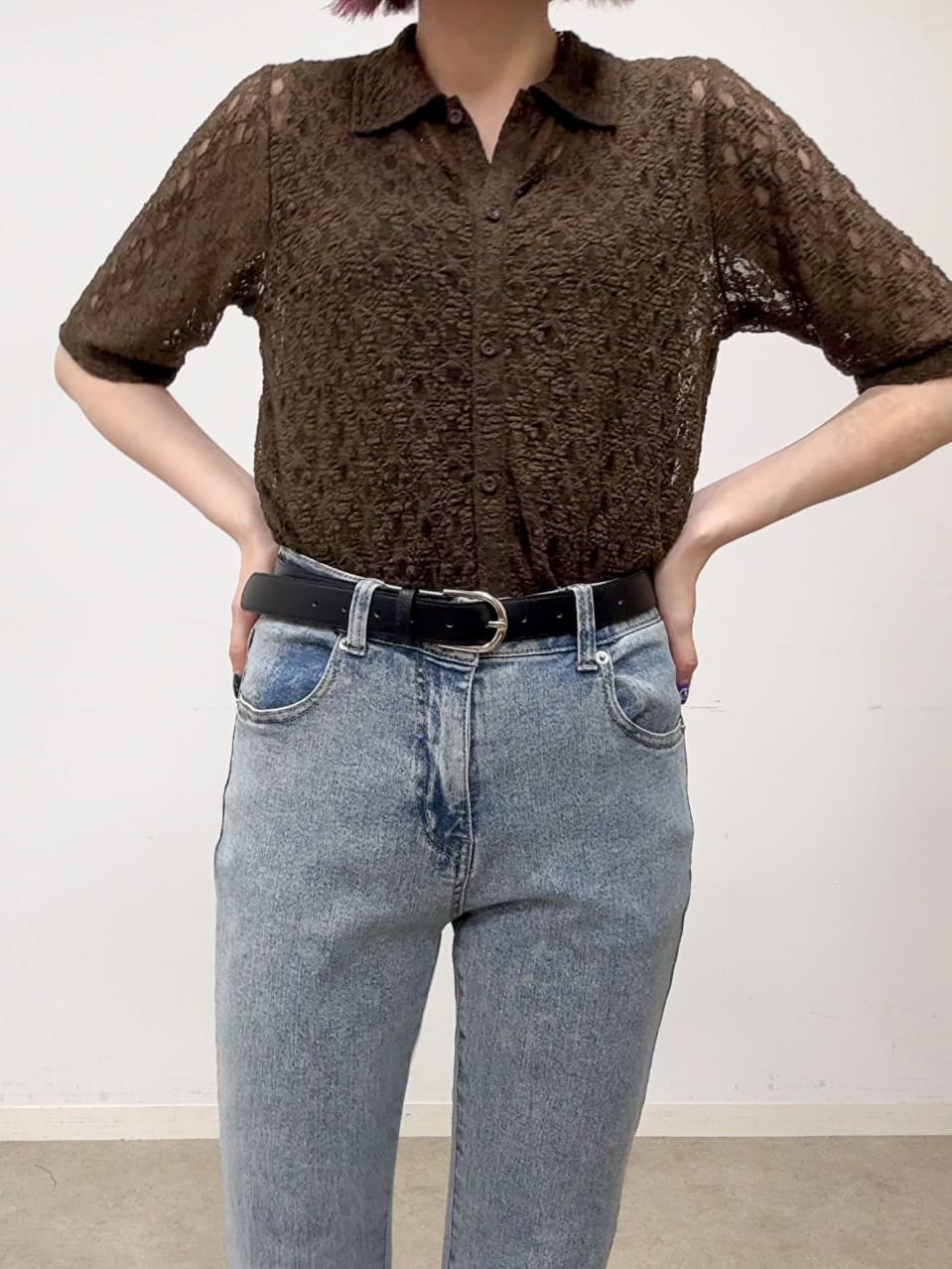 𝐜𝐡𝐢𝐤𝐚さんの「SHOO･LA･RUE｜【ひんやり/S-LL】ストレッチフレアデニム」を使ったコーディネート