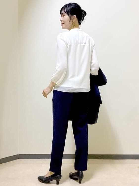  beni_gingerさんの「Reflect｜【SS-4Lサイズ／通勤／セットアップ可】ノーカラージャケット」を使ったコーディネート