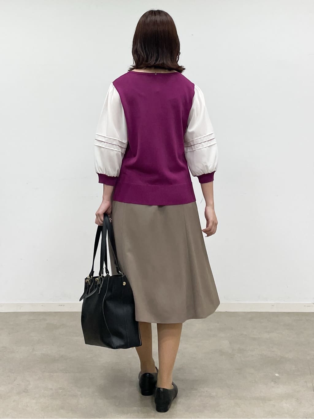 yukariさんの「Reflect｜【WEB先行カラーあり／手洗い可】ジョーゼットスリーブ&times;ニット」を使ったコーディネート