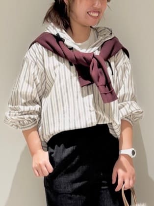 Liriさんの「Dessin｜【選べる首元デザイン/洗える】クルーネックロングTシャツ」を使ったコーディネート