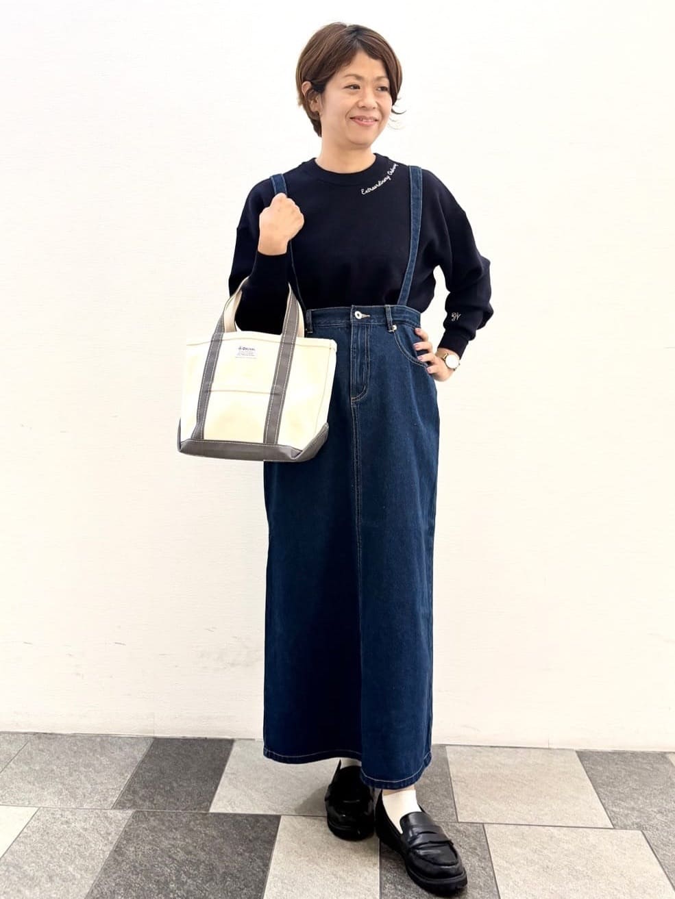 Haruさんの「Dessin｜【洗える】刺繍入りジャカードニット」を使ったコーディネート