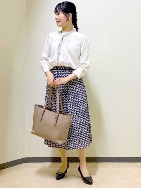  beni_gingerさんの「Reflect｜【配色ボウタイ付き】八分袖ジョーゼットブラウス」を使ったコーディネート