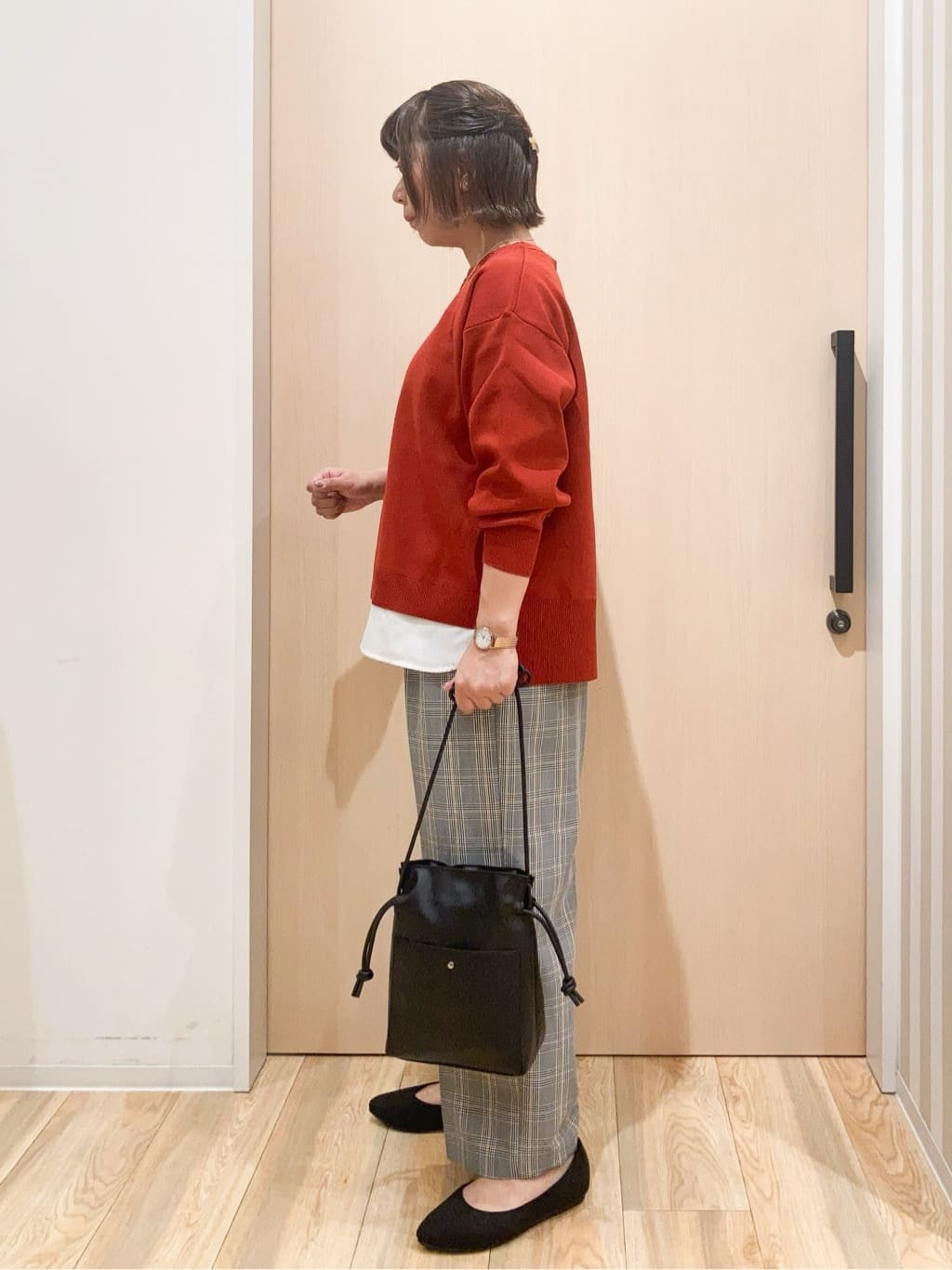 yocchiさんの「SHOO･LA･RUE｜【S-LL/洗える】一枚で簡単こなれ見え スポンディッシュ 裾レイヤード風ニット【CIRCRIC】」を使ったコーディネート