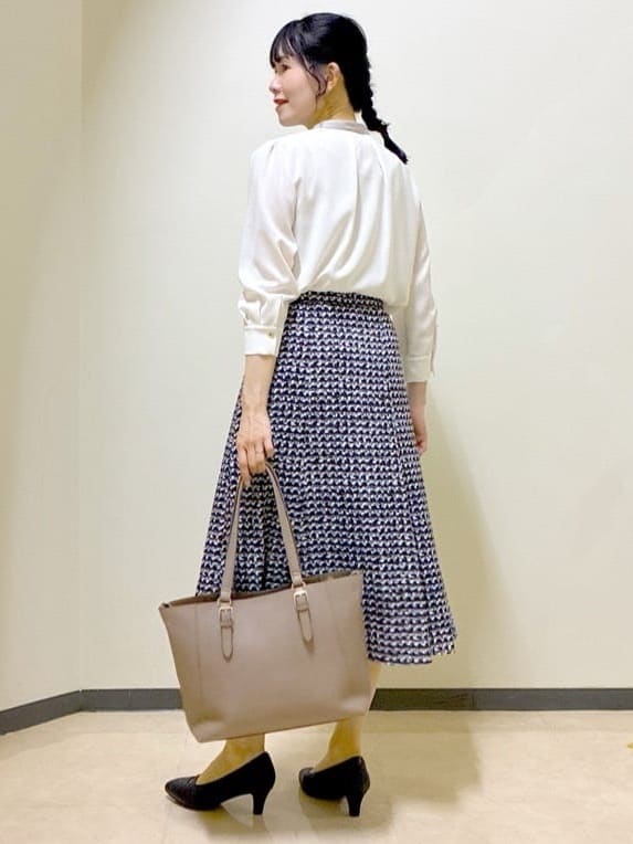  beni_gingerさんの「Reflect｜【配色ボウタイ付き】八分袖ジョーゼットブラウス」を使ったコーディネート