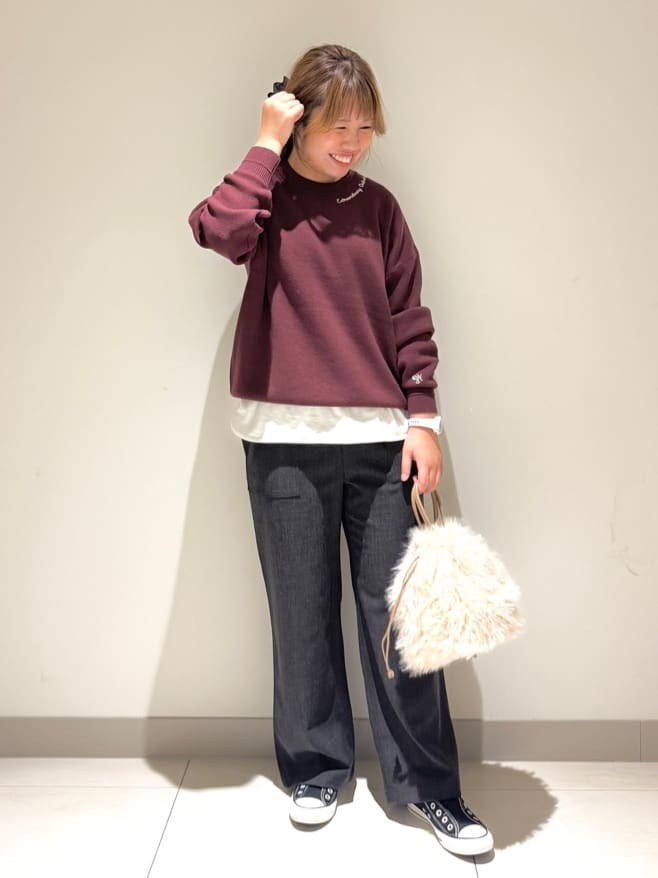 Liriさんの「Dessin｜【選べる首元デザイン/洗える】クルーネックロングTシャツ」を使ったコーディネート