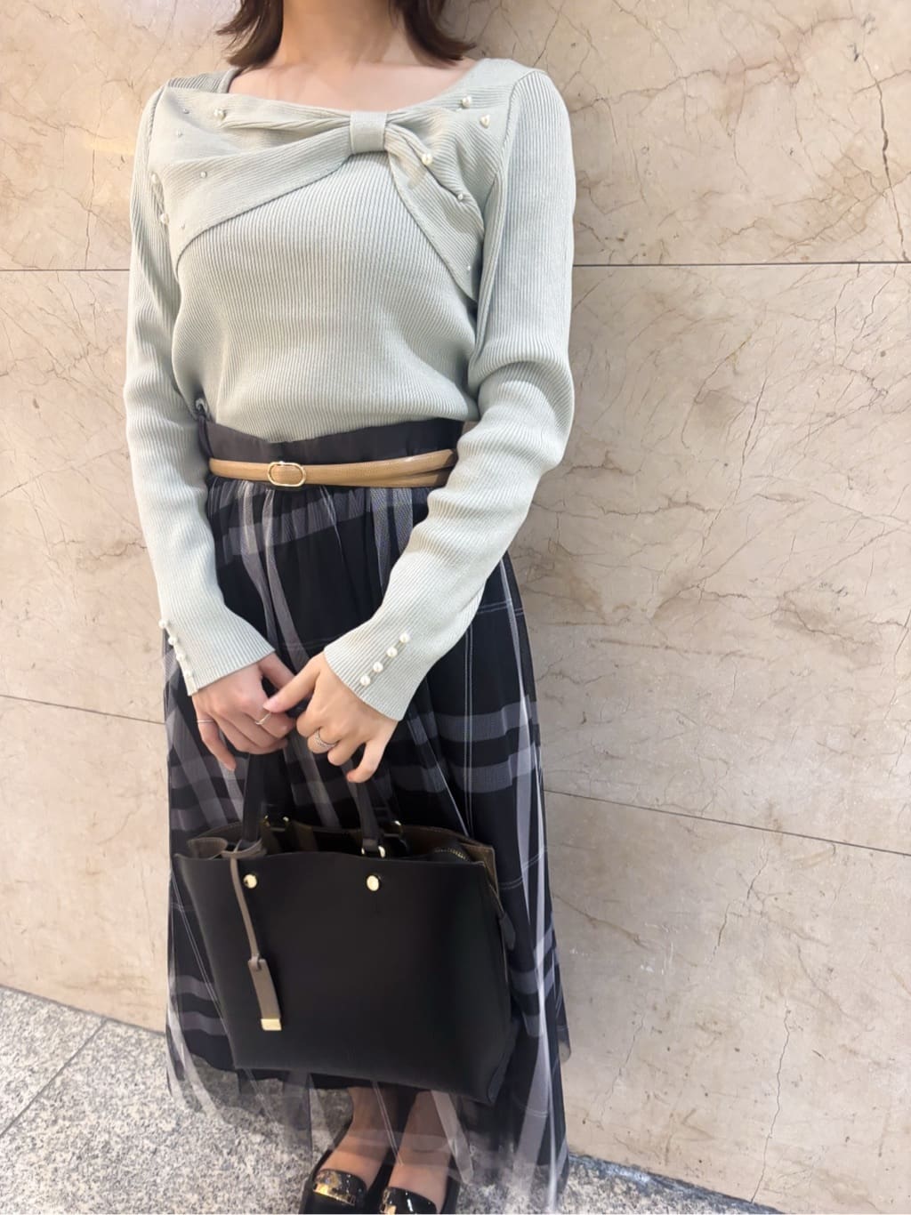 hさんの「index｜コード&times;チェーン&times;フェイクパールネックレス」を使ったコーディネート