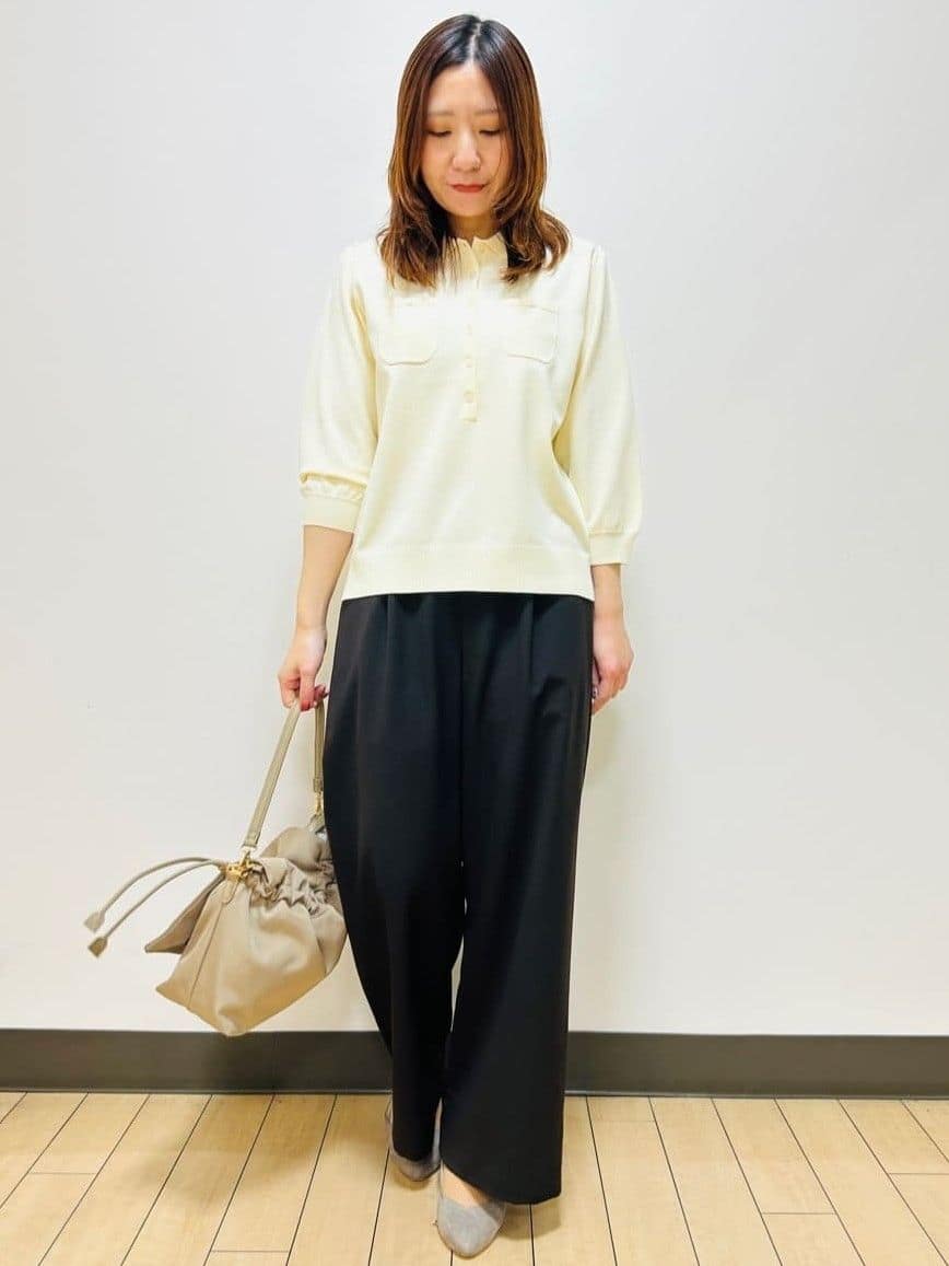 miiiさんの「Reflect｜【透けにくい◎】衿付き七分袖ニット」を使ったコーディネート