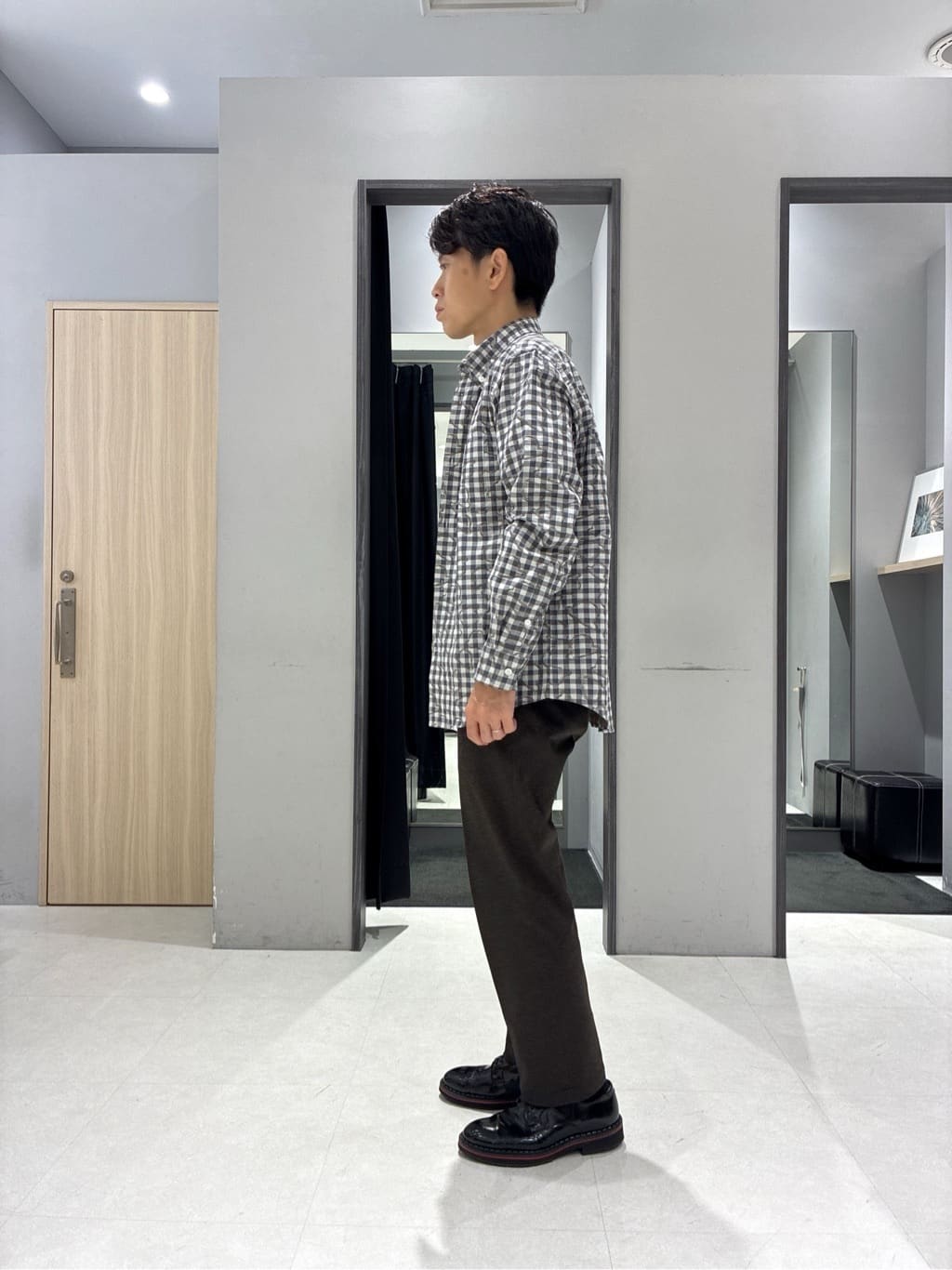 わいずみさんの「TAKEO KIKUCHI｜チェックボーラーガーゼシャツ」を使ったコーディネート