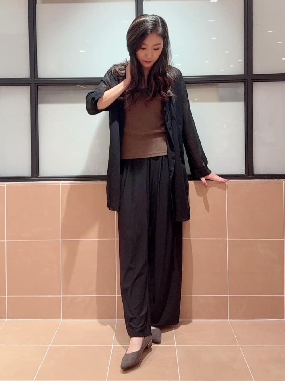 kaoriさんの「ESPERANZA｜《定番》晴雨兼用クッションフラットパンプス」を使ったコーディネート