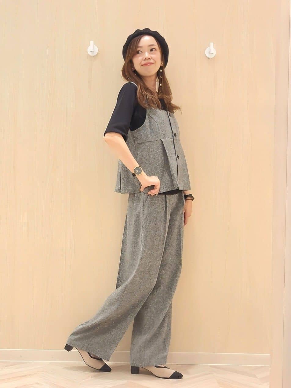 asadaさんの「SHOO･LA･RUE｜【2点セット】着るだけで決まる クラシカルなツイード調セットアップ」を使ったコーディネート