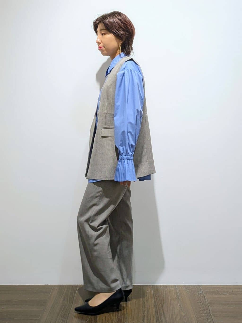 4410さんの「THE SHOP TK｜ビジネスセミワイドパンツ【セットアップ可/洗濯機OK】/CAVIANシリーズ」を使ったコーディネート