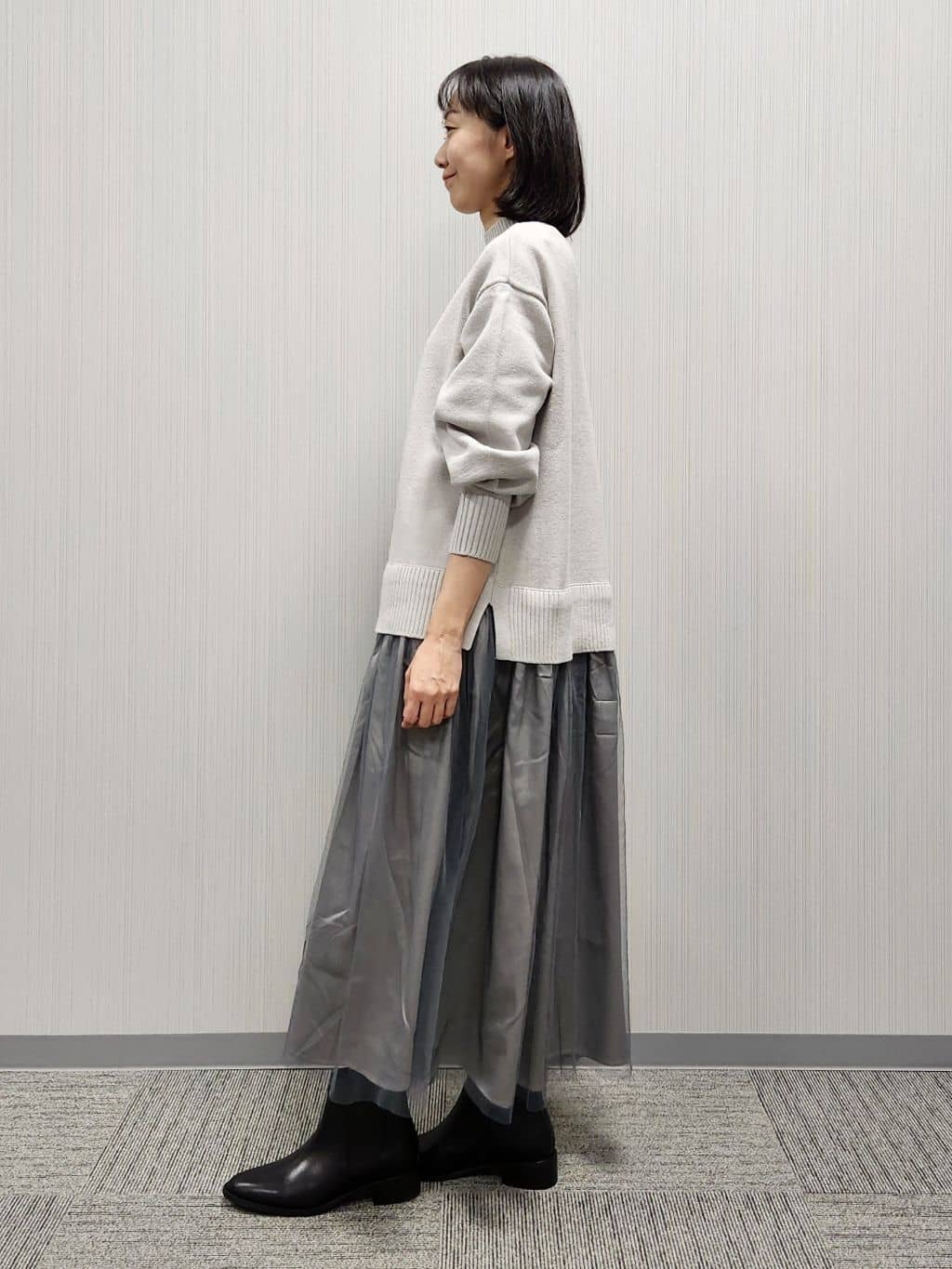 naraさんの「Dessin｜【洗える】ニットチュールドッキングワンピース」を使ったコーディネート