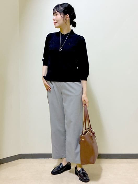  beni_gingerさんの「Reflect｜【透けにくい◎】衿付き七分袖ニット」を使ったコーディネート