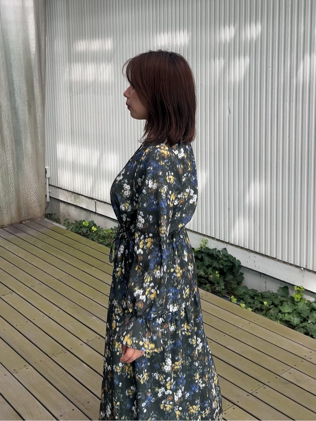 ちびゆきさんの「grove｜カスリフラワーティアードワンピース」を使ったコーディネート