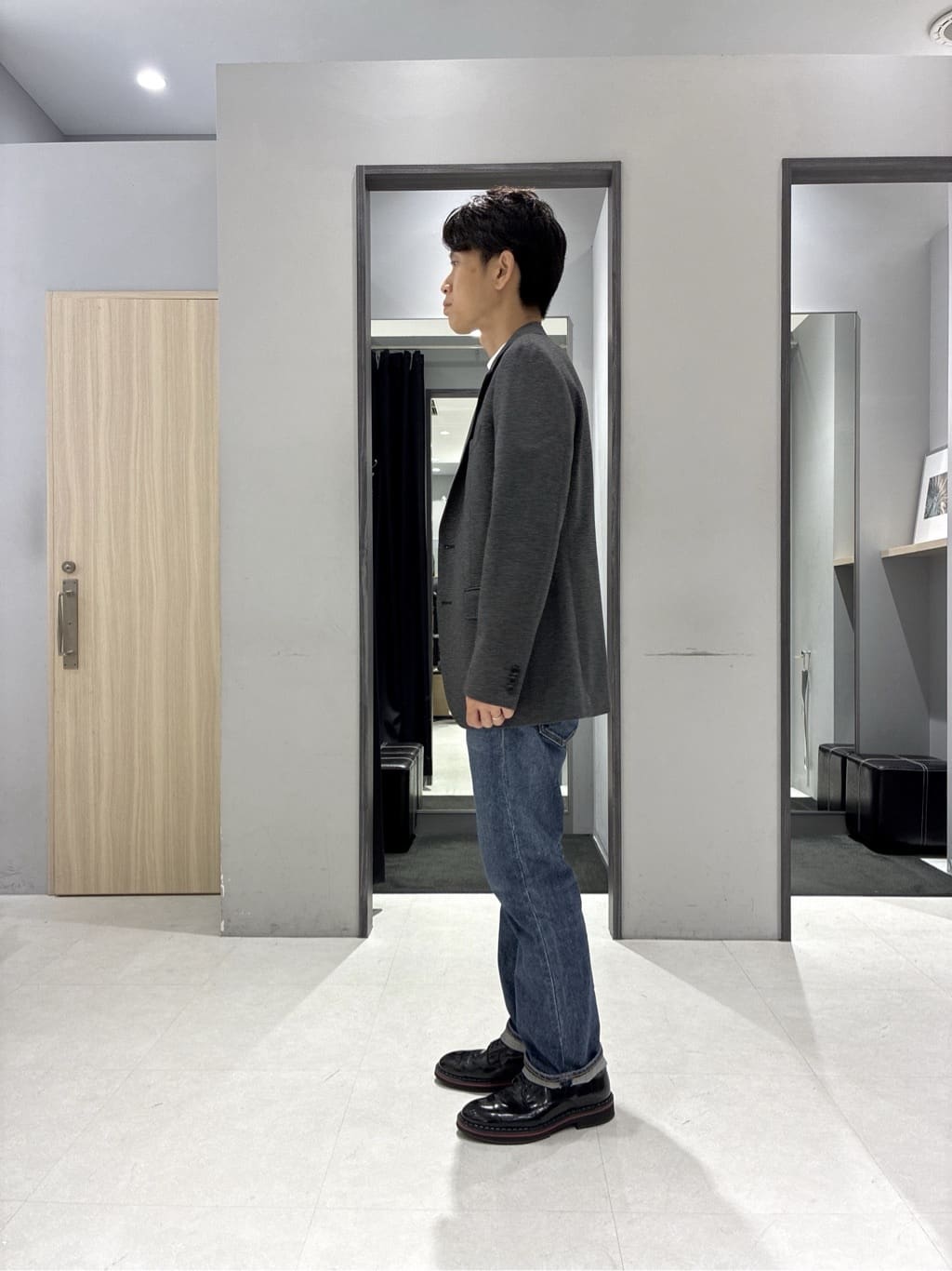 わいずみさんの「TAKEO KIKUCHI｜【None Of Stress】アクティブジャージ 千鳥 ジャケット」を使ったコーディネート
