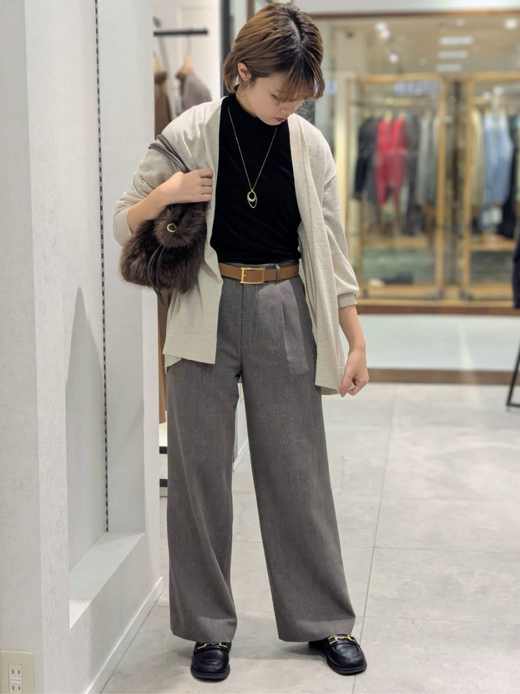 nonoさんの「UNTITLED｜【アンサンブル可/洗える/ボタンなし】シルクウールカシミヤ 着流しカーディガン」を使ったコーディネート
