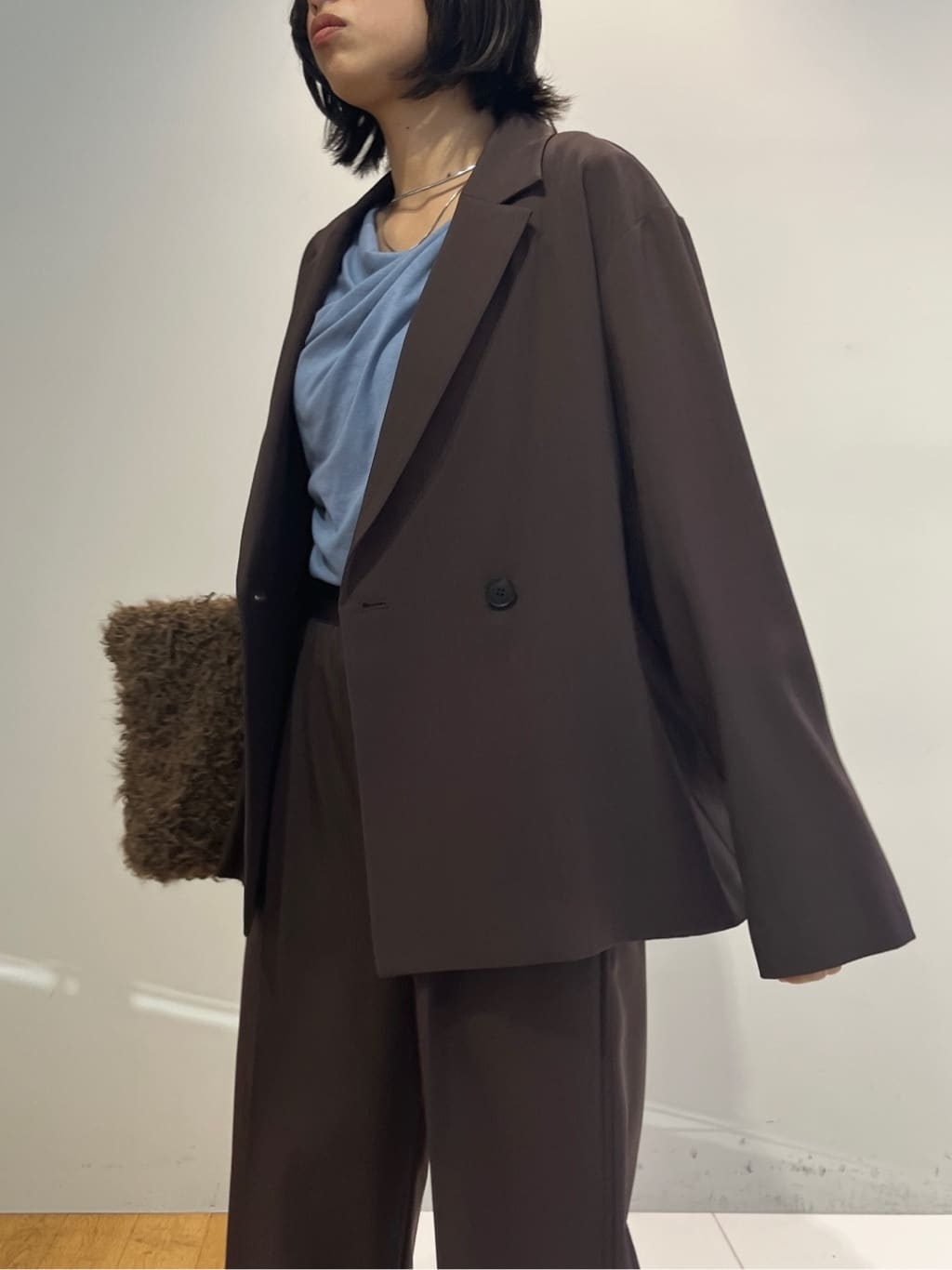 Harukaさんの「INDIVI｜Comfy SET UP｜イージーストレートワイドパンツ【セットアップ対応／通勤/カセット服】」を使ったコーディネート