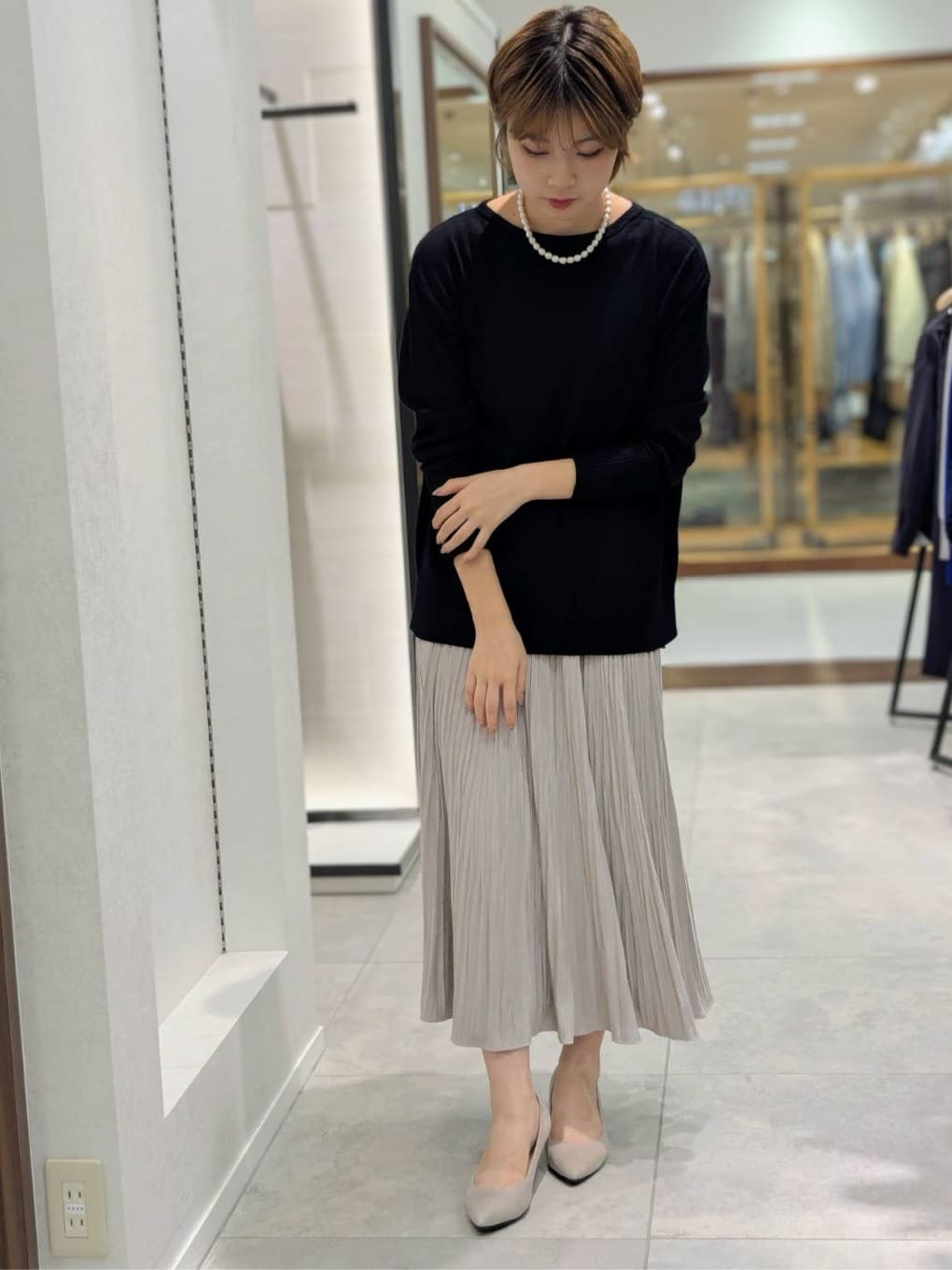 nonoさんの「UNTITLED｜【8色展開/体型カバー】魅せるタイムレスニット」を使ったコーディネート