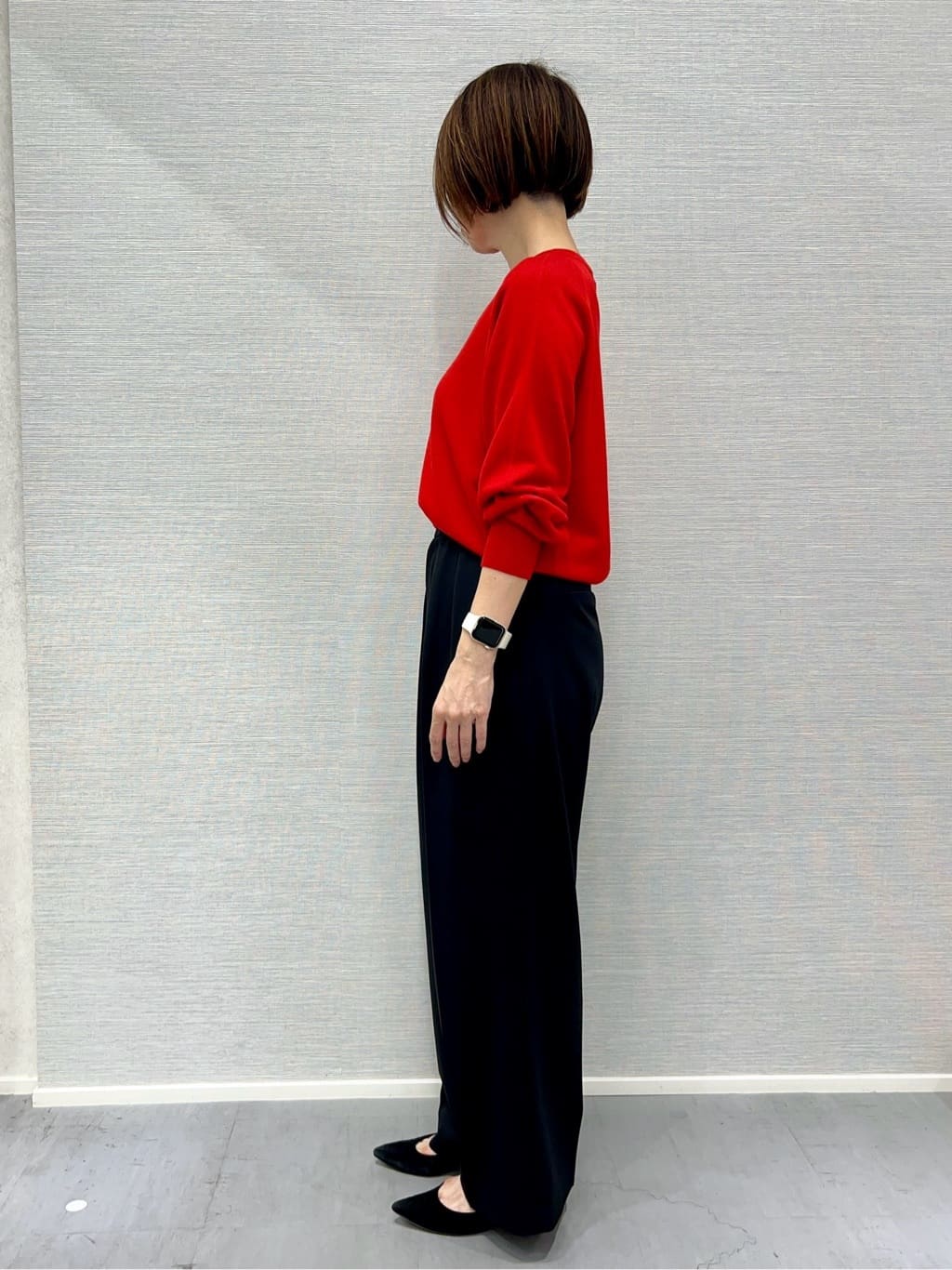 Shinakoさんの「UNTITLED｜【洗える/はっ水/後ろウエストゴム】ストレッチ2タックワイドパンツ」を使ったコーディネート