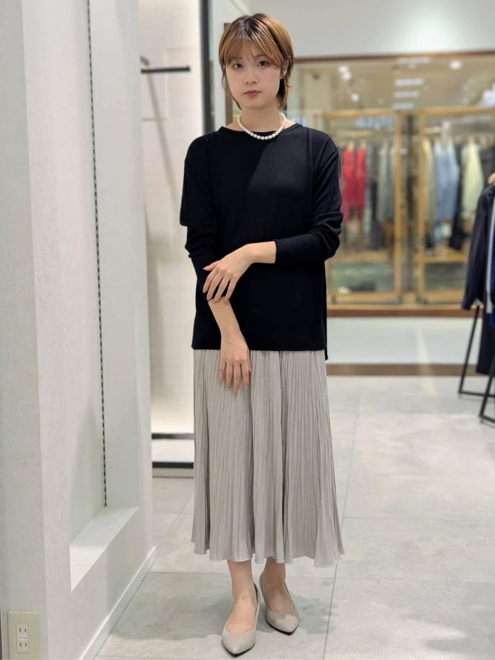 nonoさんの「UNTITLED｜【8色展開/体型カバー】魅せるタイムレスニット」を使ったコーディネート
