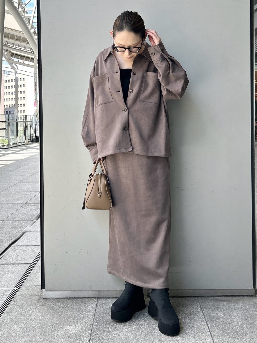 machikoさんの「ESPERANZA｜厚底ニットショートブーツ」を使ったコーディネート
