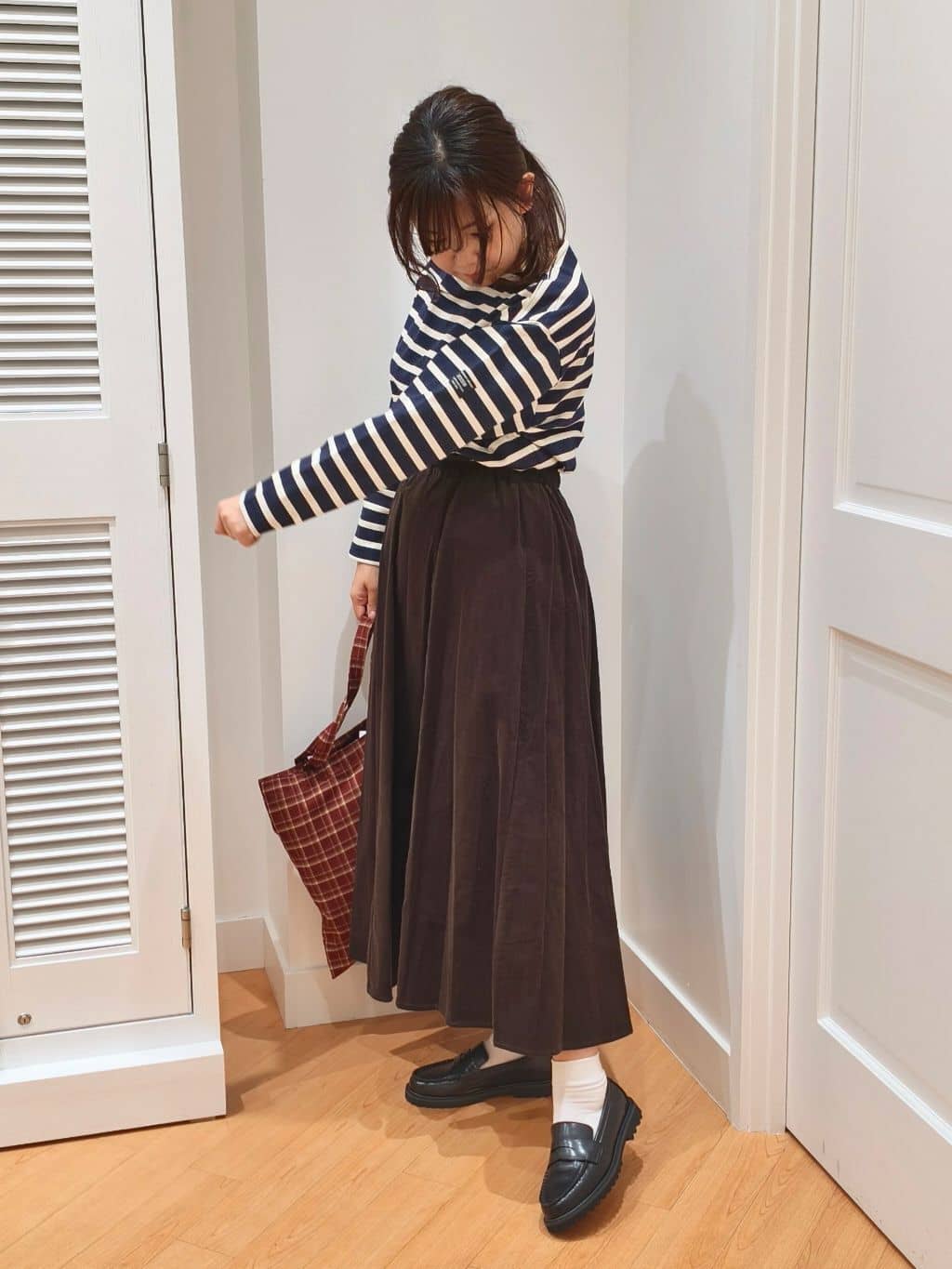 AIKOsanさんの「Dessin｜チェックトートバッグ」を使ったコーディネート