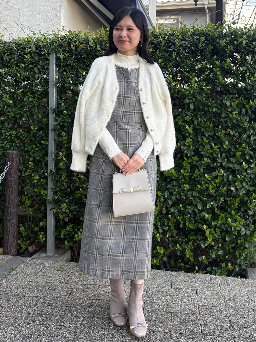 AOIさんの「Couture brooch｜【美シルエット・大人可愛い・通勤】TRチェックジャンスカ」を使ったコーディネート