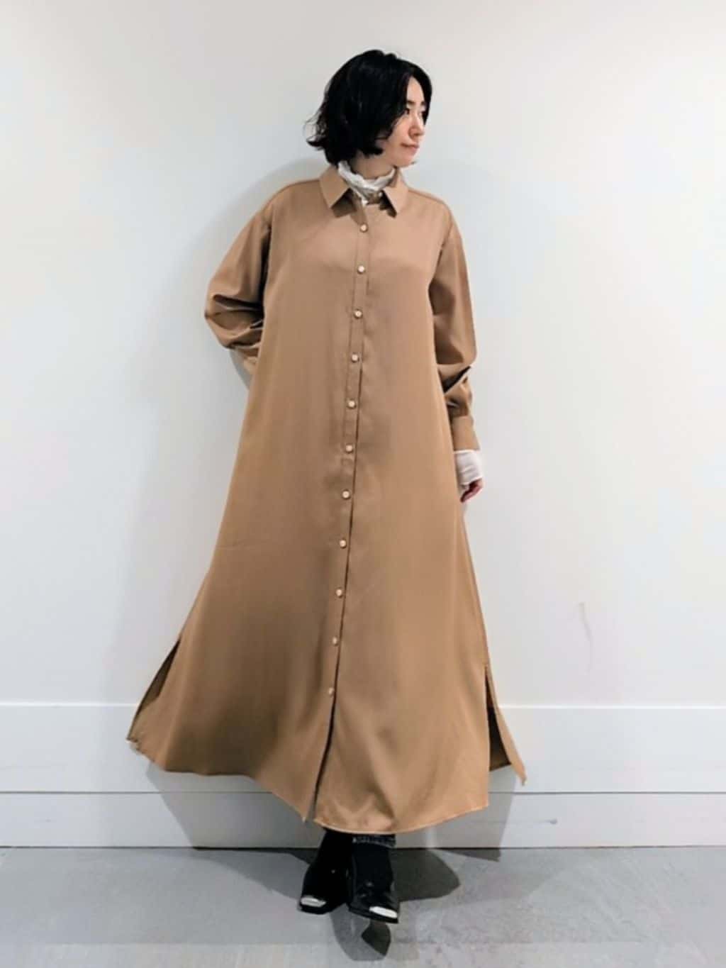 ミズタさんの「UNTITLED｜【ハイネック/レイヤード/重ね着におすすめ】トリコットベロア シアーインナー」を使ったコーディネート