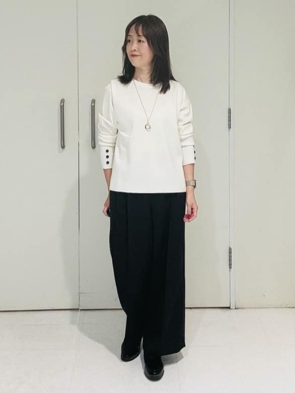makiさんの「UNTITLED｜【アンサンブル可/洗える】ウールミラノリブニット」を使ったコーディネート