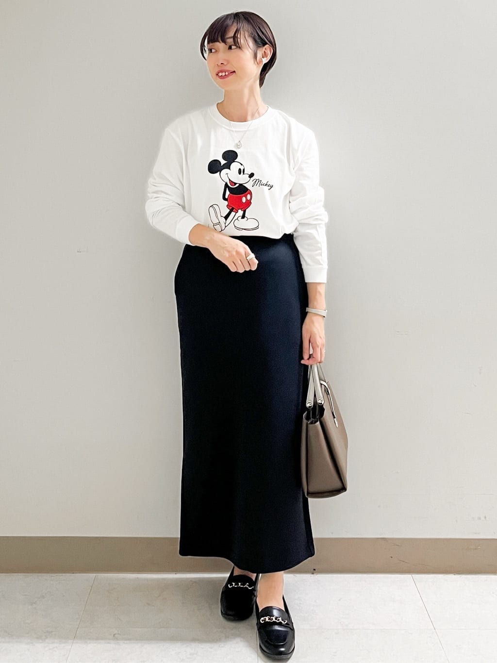 あかねさんの「OPAQUE.CLIP｜【Mickey Mouse】プリントロングTシャツ」を使ったコーディネート
