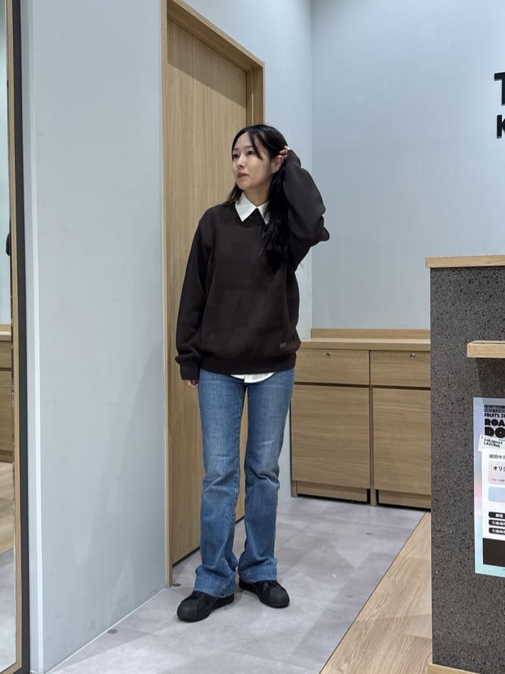 よぴさんの「TAKEO KIKUCHI｜【Made in JAPAN】ビッグチェック＆スライドパズル柄 ニット」を使ったコーディネート