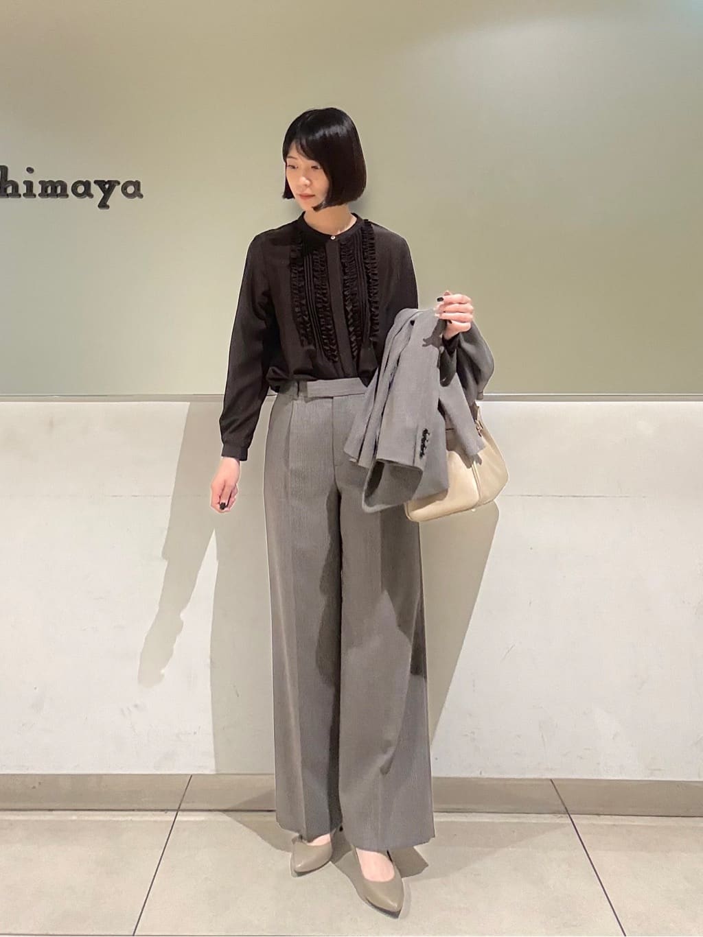 Itoさんの「UNTITLED｜【セットアップ可/洗える】ウールライク ワイドパンツ」を使ったコーディネート